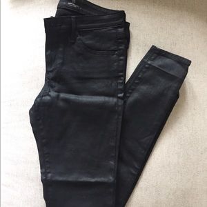 AG Coated Black Skinny Jeans